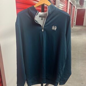 Men’s Peter Millar 1/4 Zip Pullover / Size L / Notre Dame Logo / Navy Blue